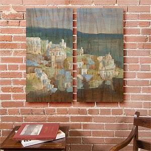 Set Of 2 Mediterranean Composition Canvas Wrap