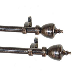 Set Of 2 Metal Urn Bronze Curtakn Rods