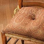 Set Of 2 Paisley & Jute Reversible Chair Pads