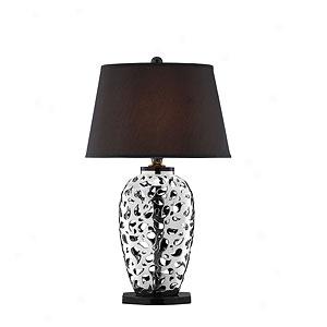 Set Of 2 Silver Ceramic 28.5in Table Lamps