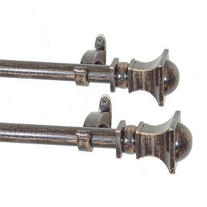 Set Of 2 Square Bronze Curtain Rods