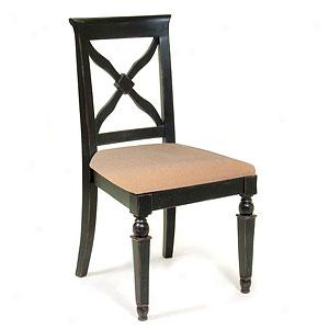 Set Of 2 Wooden Crossback Chairs