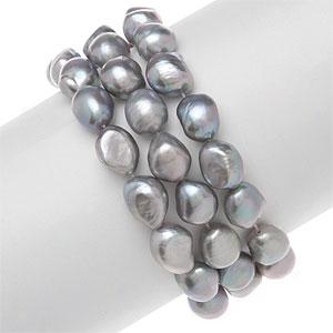 Set Of 3 9mm-10mm Pearl Stretch Bracelets