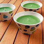 Set Of 3 Citronella Ceramic Candle Bowls