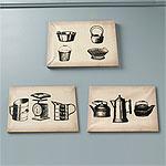 Set Of 3 Retro Kitchenware On Canvas Paintings