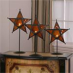 Set Of 3 Star Tea Light Holders