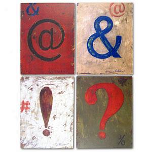 Set Of 4 Punctuation Mark Plaques