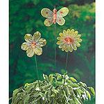 Set Of 6 Flower & Butterfly Plant Picks