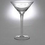 Set Of 8 Spiral Etched Martinis