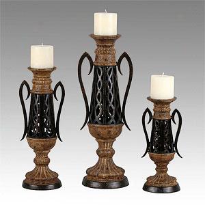 Set Of Three Urn Candleholders