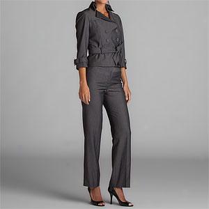 Sharagano Double Breasted Tie Waist Pantsuit