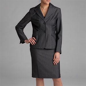 Sharagano Heather Black 2-button Border Suit