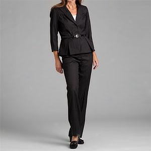 Sharagano Windowpane 3 Button Pant Suit