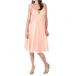 Sheila Yen Dusk Collection Pink Dress With Mesh