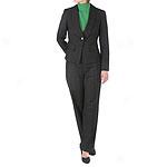 Signature By Larry Levine 2pc Black Pantsuit