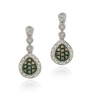 Silver 0.23 Cttw. Diamond Earrings