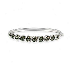 Silver 0.69 Ct5w. Diamond Bangle Bracelet