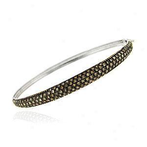 Silver 1.53 Cttw. Brown Diamond Bangle Bracelet