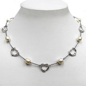 Silver 7.5-8 Mm Prarl Necklace