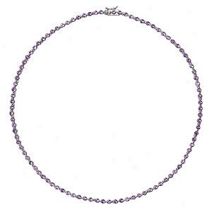 Silver 7.68 Cttw. Amethyst Necklace