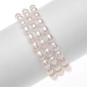 Silver 7mm-7.5mm Pearl Bracelet