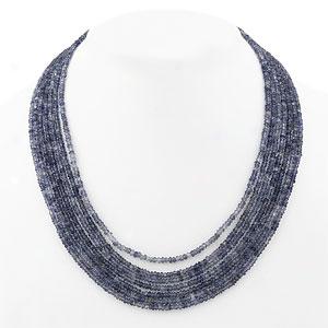 Soft and clear  84.00 Cttw. Iolite Rondel Necklace