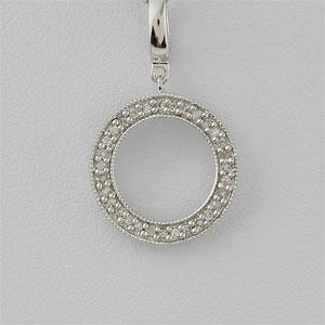 Silver Diamond Circle Pendant