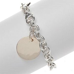 Silvery Disc Charm Bracelet