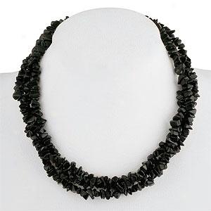 Silver Onyx Chip Necklace