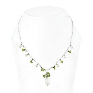 Silver Pearl & Peridot Necklace