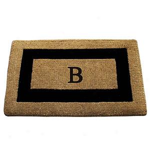 Single Black Border Moogrammed B Doormat