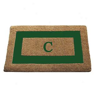 Single Gren Border Monogrammed C Doormat