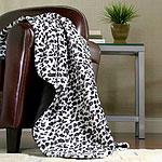 Snow Leopard Faux Fur Throw