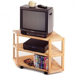 Solid WoodC orner Tv Stand & Shelf