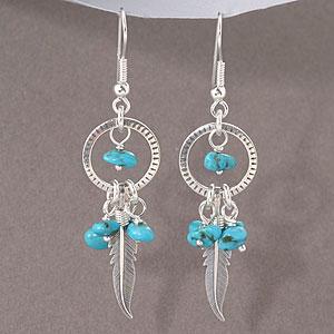 Southwestern Turquoise & Kind Dangle Earrings