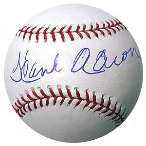 Steiner Hank Aaron Signed Mlb Baseball
