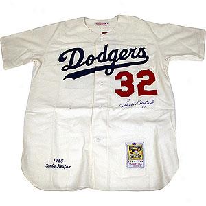 Steiner Sandy K0ufax Signed M&n Dodgers Jersey