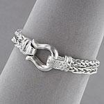 Sterling Silver Diamond Accent Link Bracelet