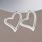 Sterlijg Silver Fluid Heart Stud Earrings