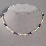 Sterling Silver Pearl & Amethyst Necklace