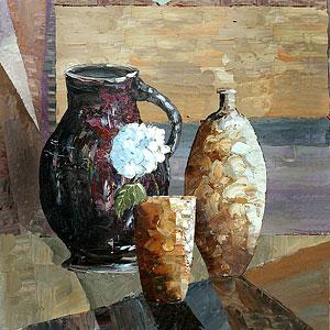 Stiil Life Vases I Hand-painted Canvas Art