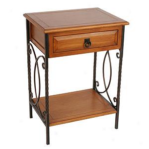 Stratford 1-drawer Iron And Wood Stand