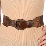 Streets Ahead Wide Brown Leather & Fabbric Belt