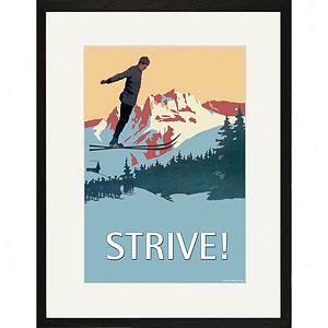 Strive! 17ih X 23in Framed Vintage Print