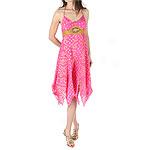 Sue Wong Batik Print Pink Silk Dress