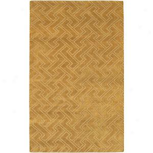 Suray Mugal Golden Tan Hand Knotted Wool Rug