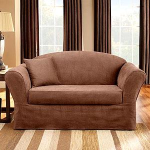 Sure Fit Cinnamon aFux Leather 2 Piece Slipcover