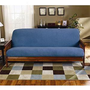 Sure Fit Jerqey Knit Blue Futon Cover