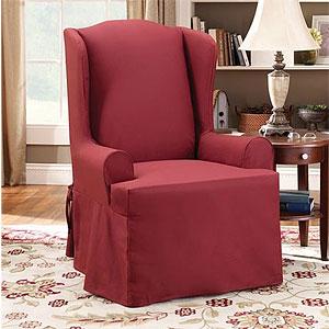 Sure Fit Merlot Twill Supreme Wing Chair Slipcover