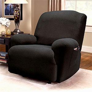 Sure Fit Stretch Black Recliner Slipcover